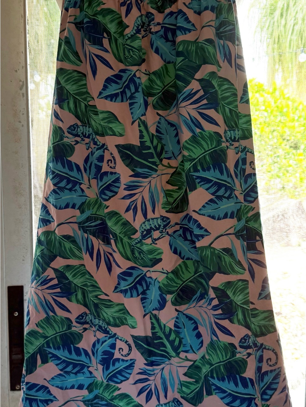 Printfresh chameleon Green & Blue Tropical Leaves